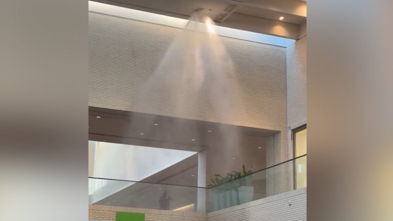 Sprinkler bursts at Dallas’ NorthPark Center